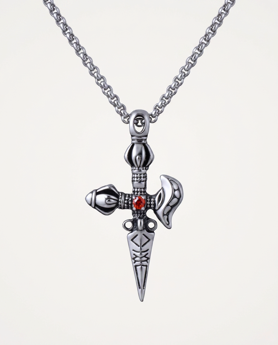 Titanium Protection Necklace — Style D Dagger