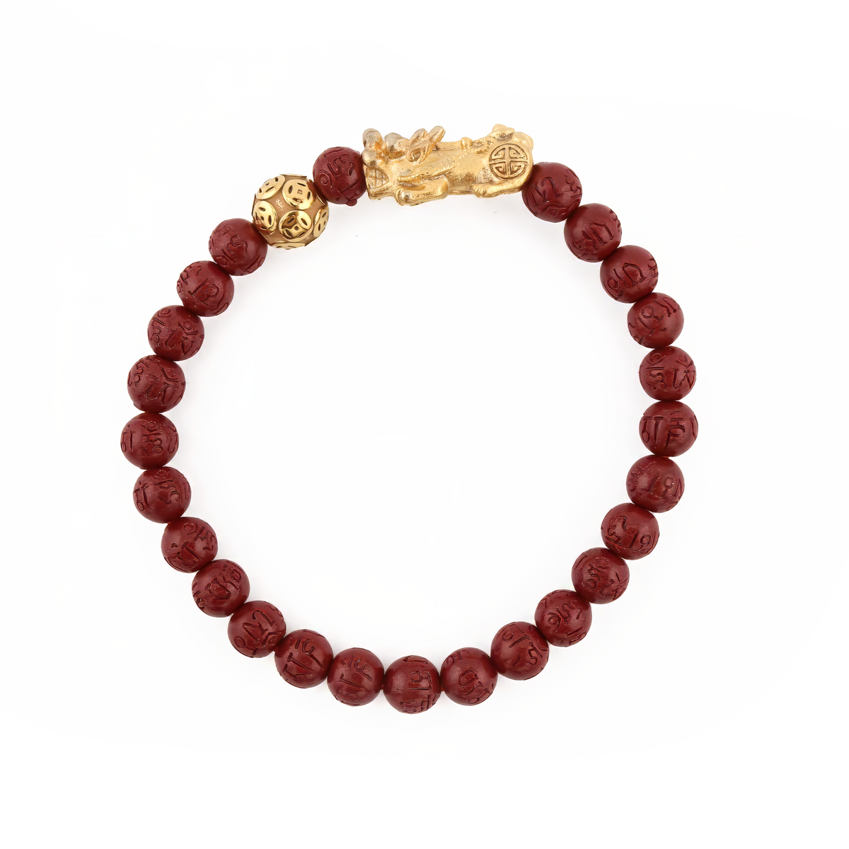 Prosperity Charm | Mini Pixiu Dragon Red Cinnabar Bracelet
