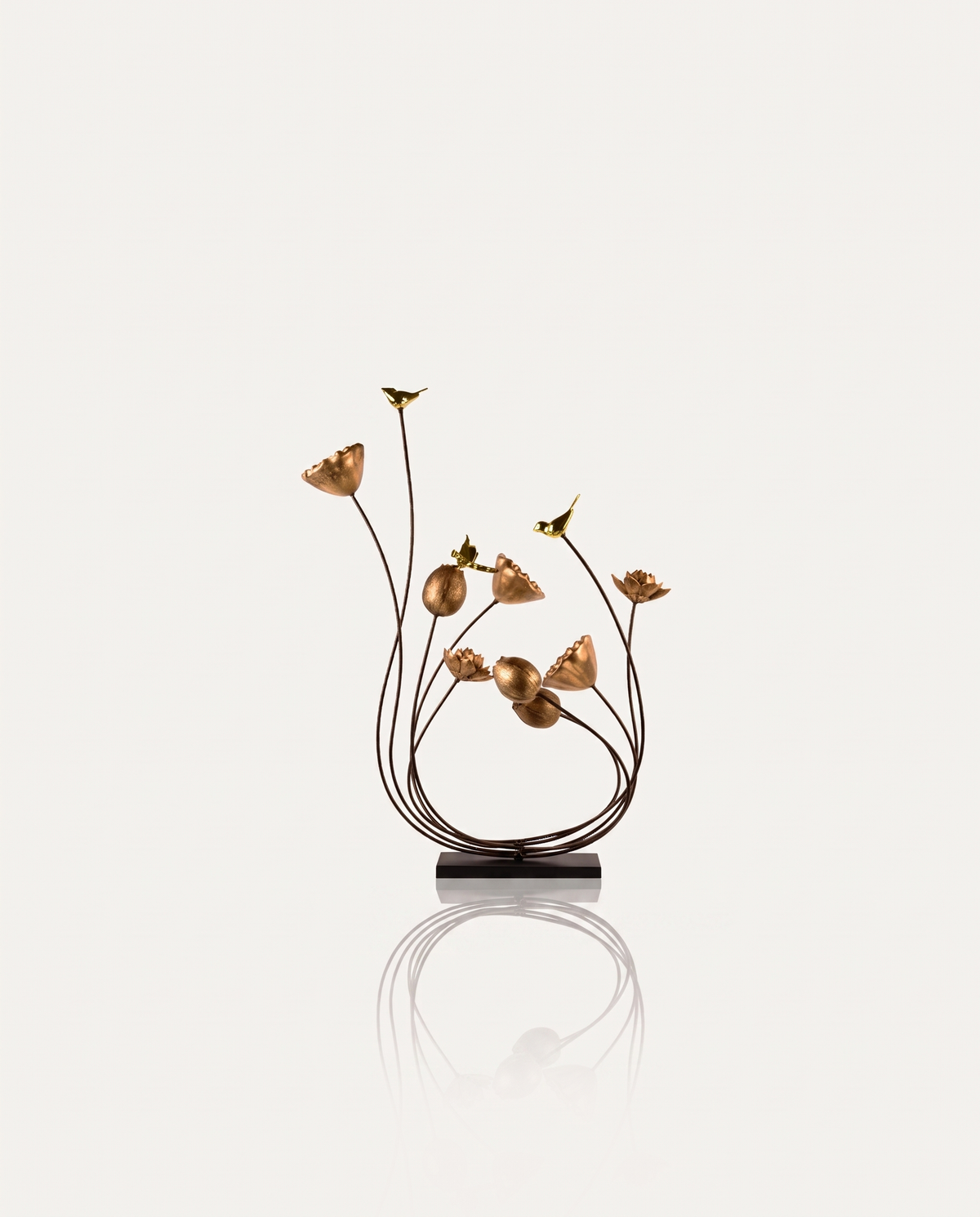 Twin lotus seedpod sculpture