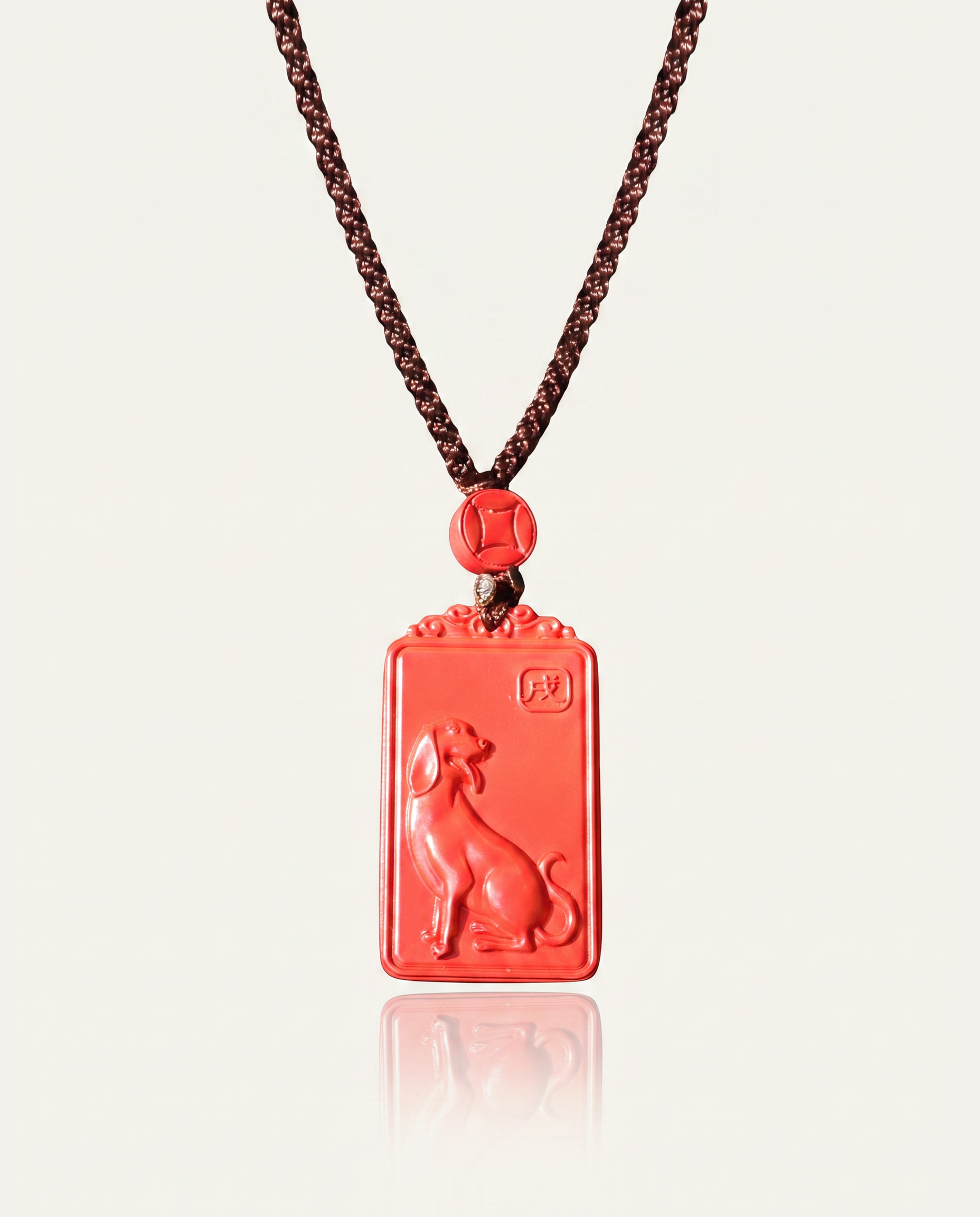 Dog zodiac cinnabar pendant necklace hero photo