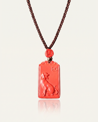 Dog zodiac cinnabar pendant necklace hero photo