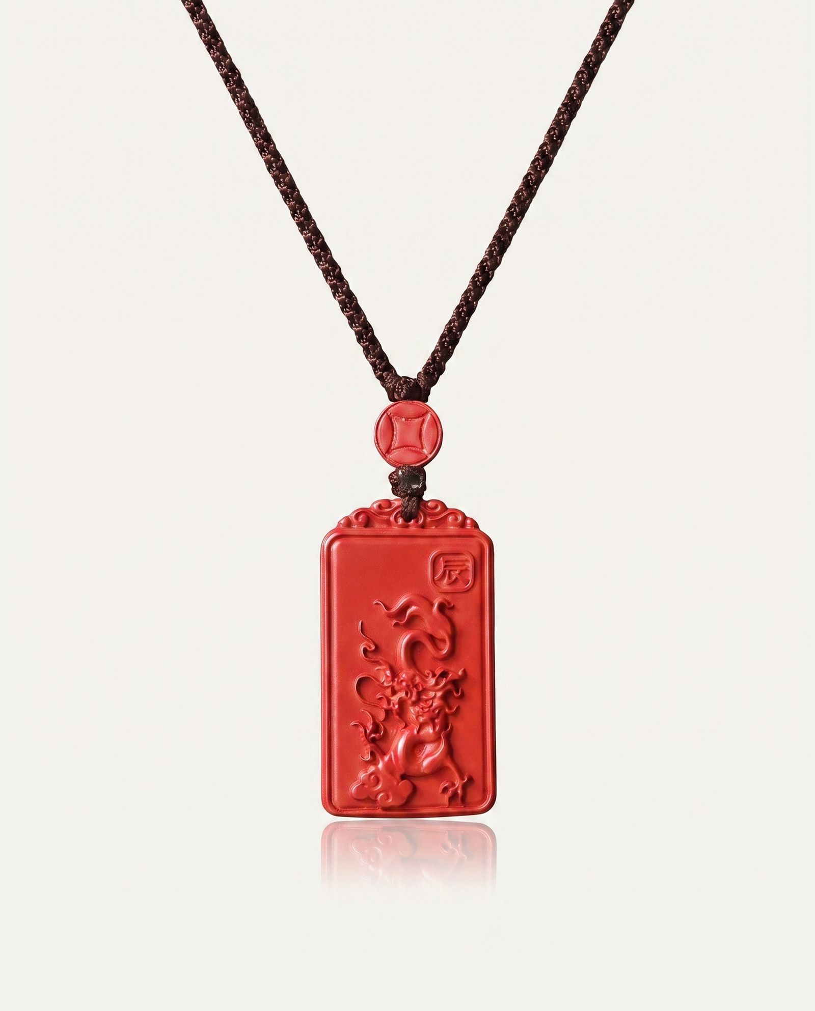Dragon zodiac cinnabar pendant necklace hero photo
