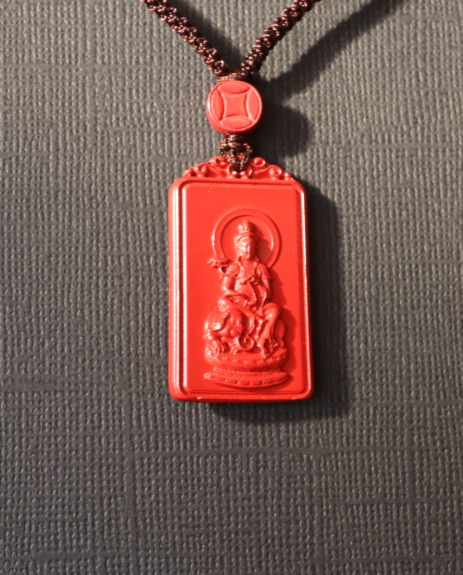 Dragon zodiac cinnabar pendant necklace