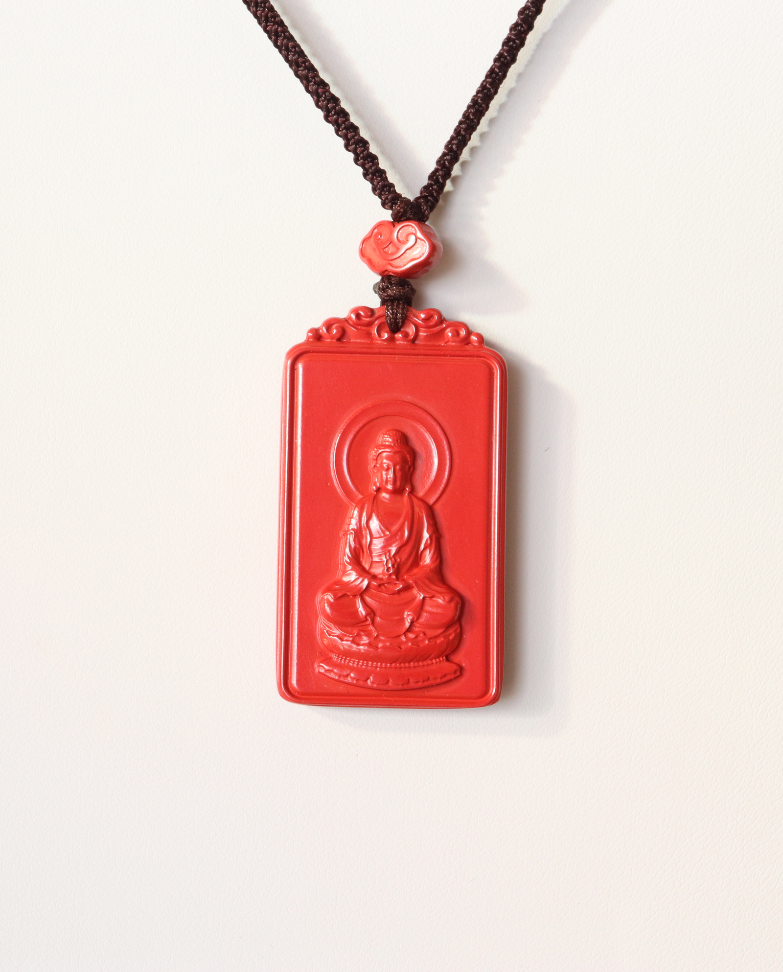 Goat zodiac cinnabar pendant necklace