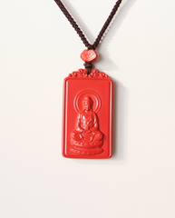 Goat zodiac cinnabar pendant necklace