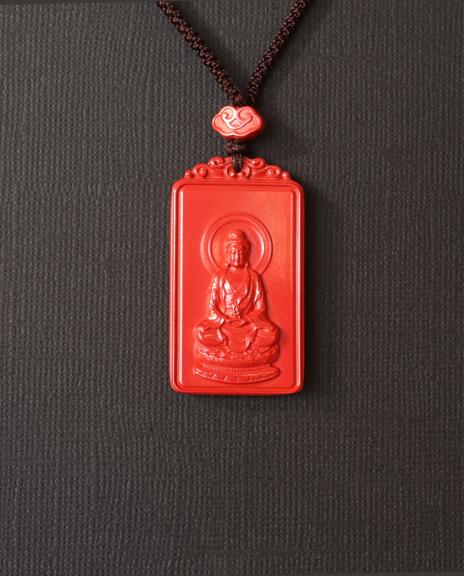 Goat zodiac cinnabar pendant necklace