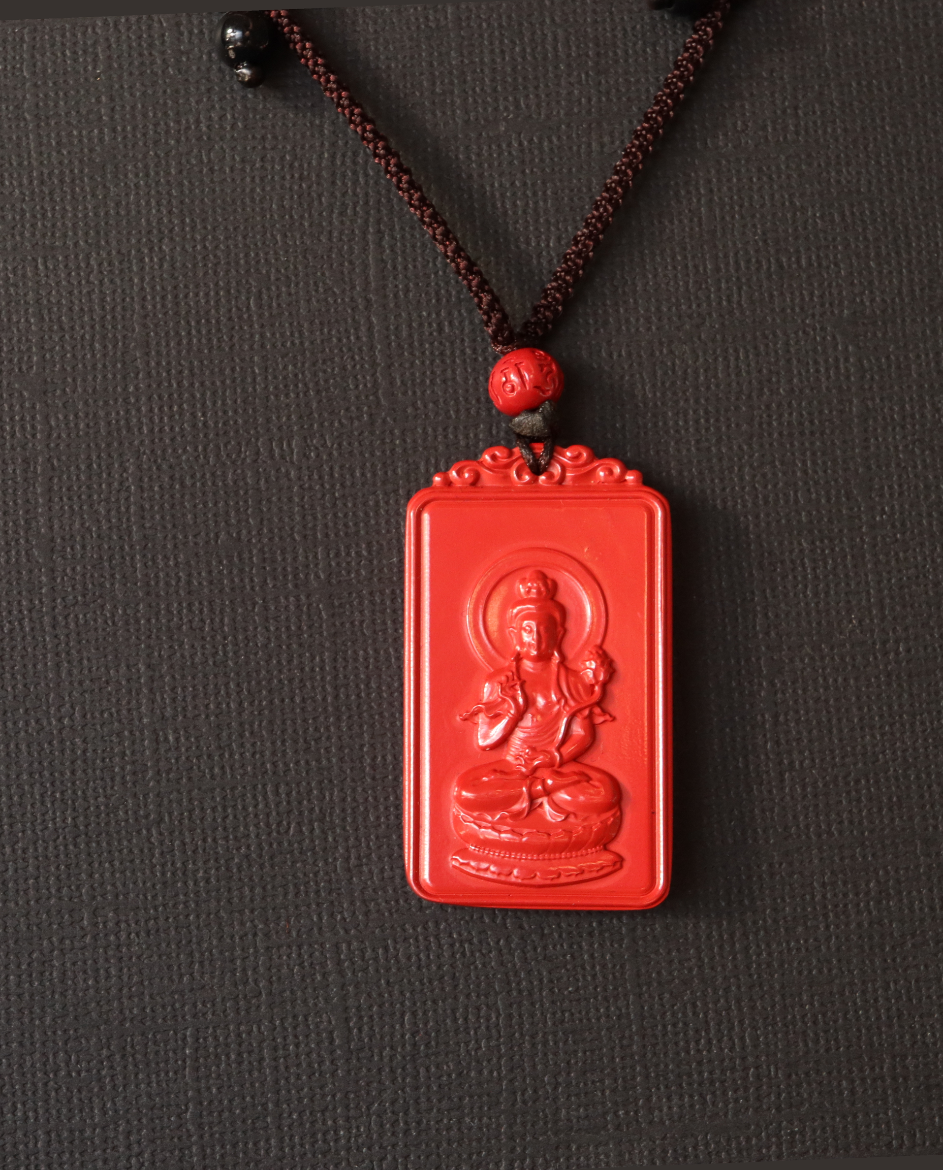 Horse zodiac cinnabar pendant necklace