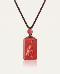 Monkey zodiac cinnabar pendant necklace hero photo