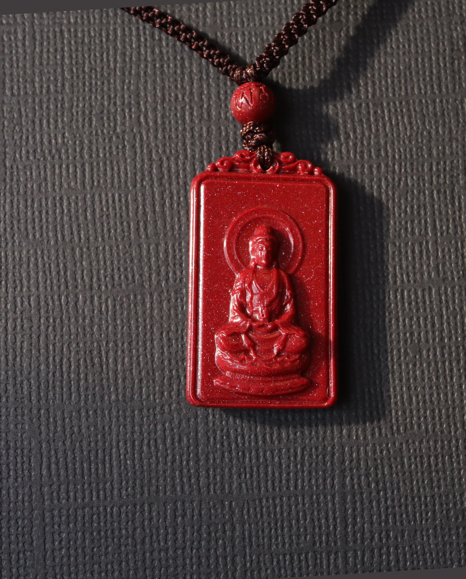 Monkey zodiac cinnabar pendant necklace