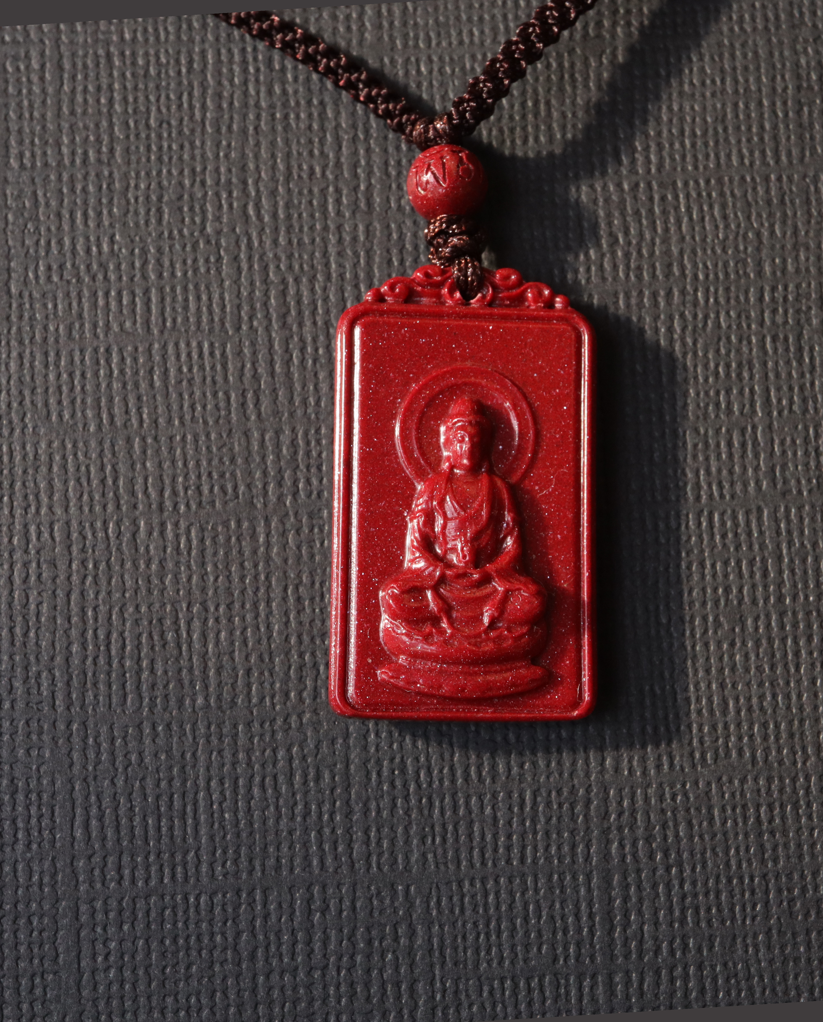 Monkey zodiac cinnabar pendant necklace