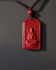 Monkey zodiac cinnabar pendant necklace