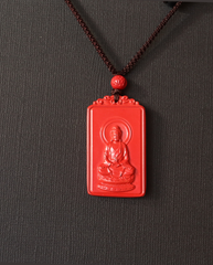 Monkey zodiac cinnabar pendant necklace