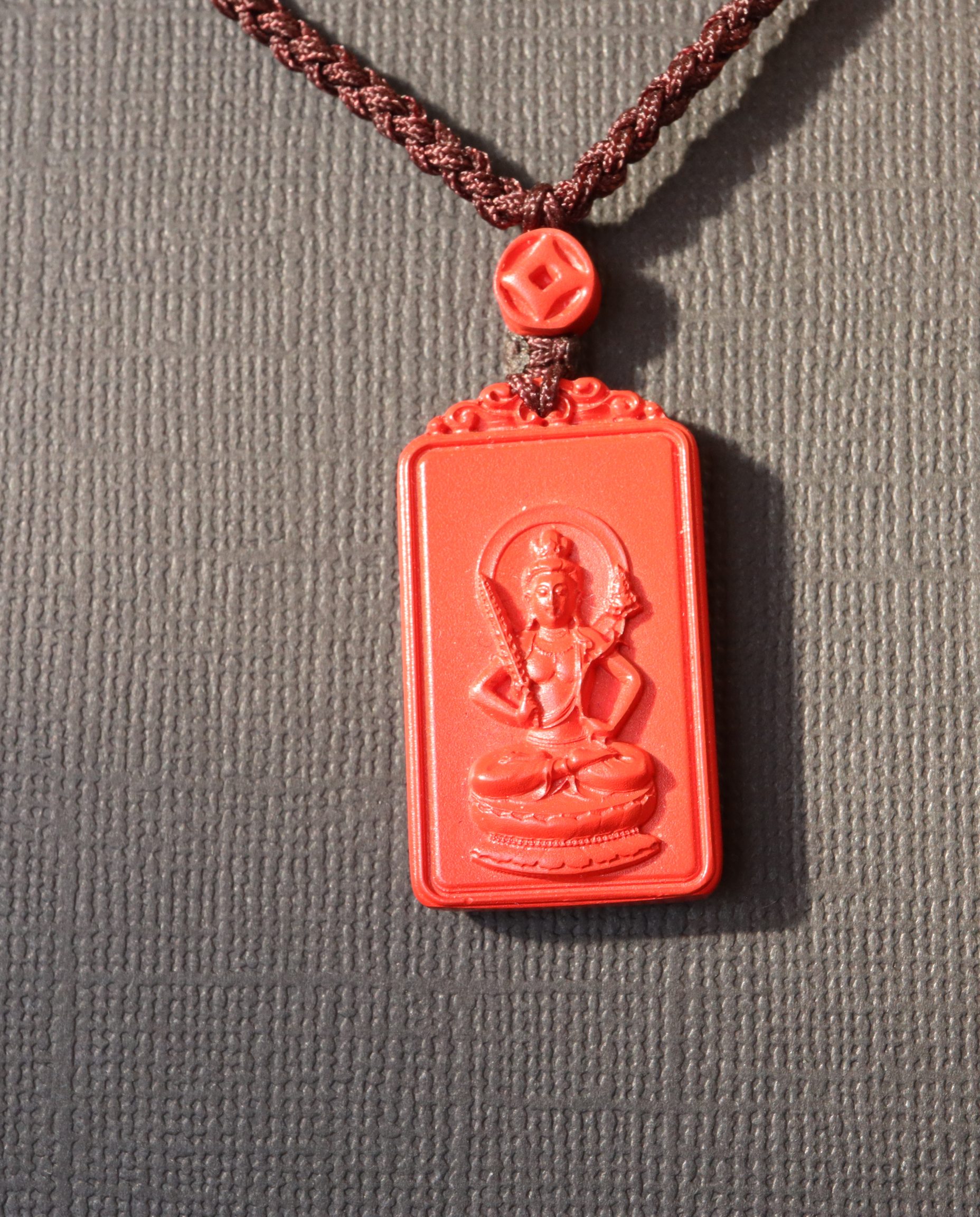 Ox zodiac cinnabar pendant necklace