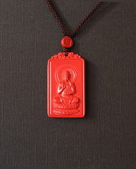 Pig zodiac cinnabar pendant necklace
