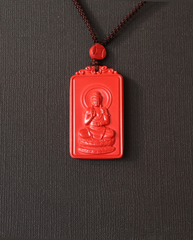 Pig zodiac cinnabar pendant necklace