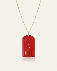 Rabbit zodiac cinnabar pendant necklace hero photo