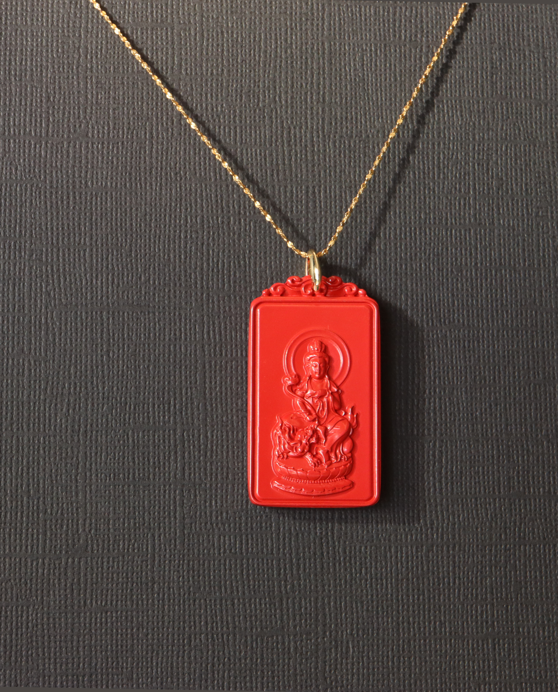 Rabbit zodiac cinnabar pendant necklace