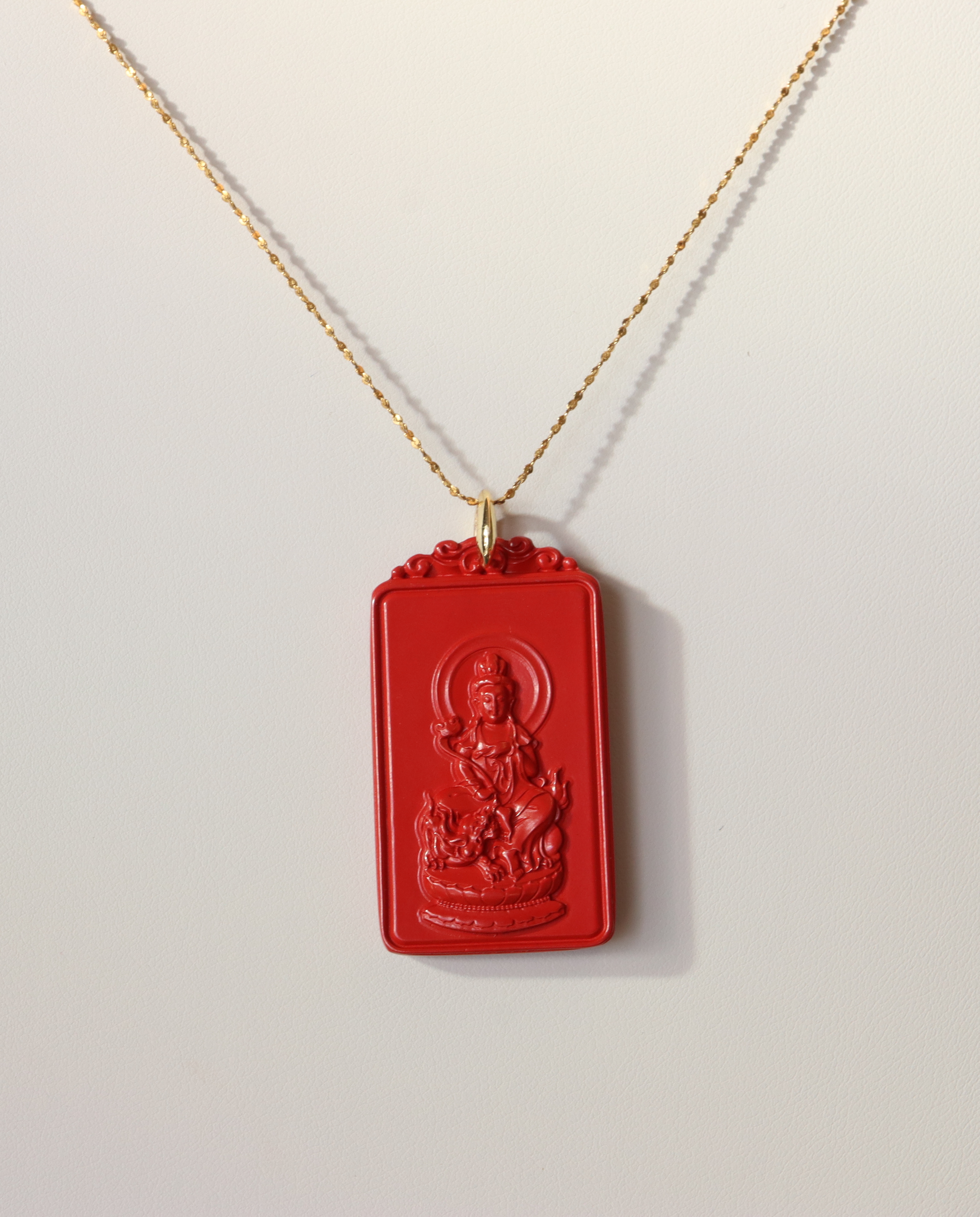 Rabbit zodiac cinnabar pendant necklace