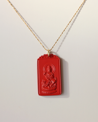Rabbit zodiac cinnabar pendant necklace