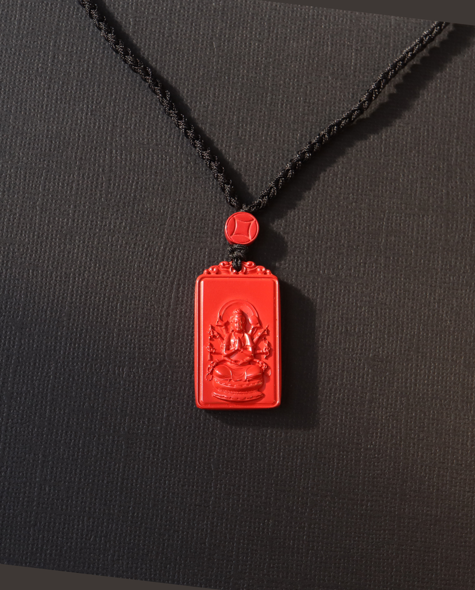 Rat zodiac cinnabar pendant necklace