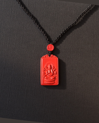 Rat zodiac cinnabar pendant necklace