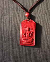 Rooster zodiac cinnabar pendant necklace