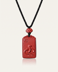 Snake zodiac cinnabar pendant necklace hero photo