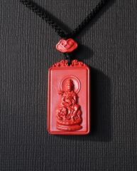 Snake zodiac cinnabar pendant necklace