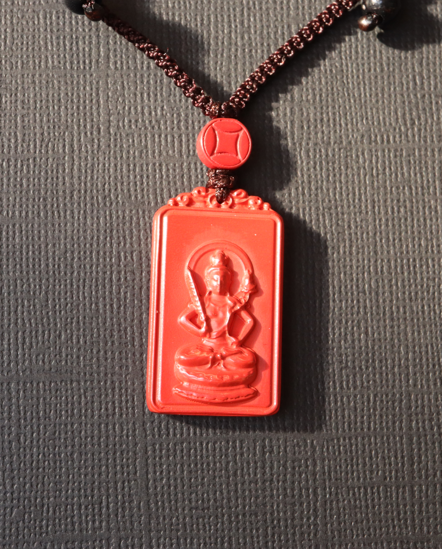 Tiger zodiac cinnabar pendant necklace