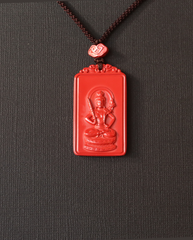 Tiger zodiac cinnabar pendant necklace