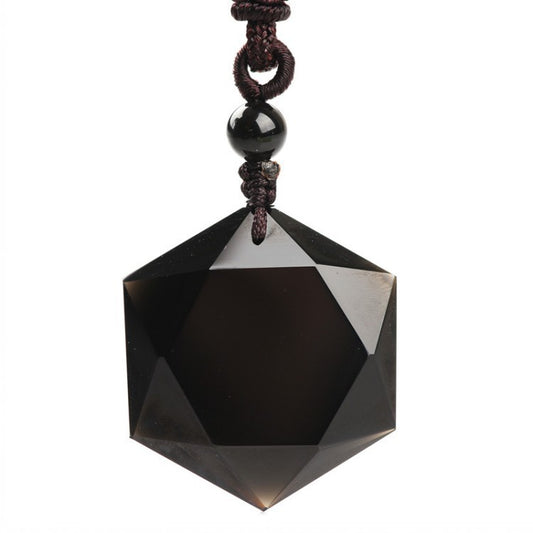 Obsidian Geometry Pendant Necklace