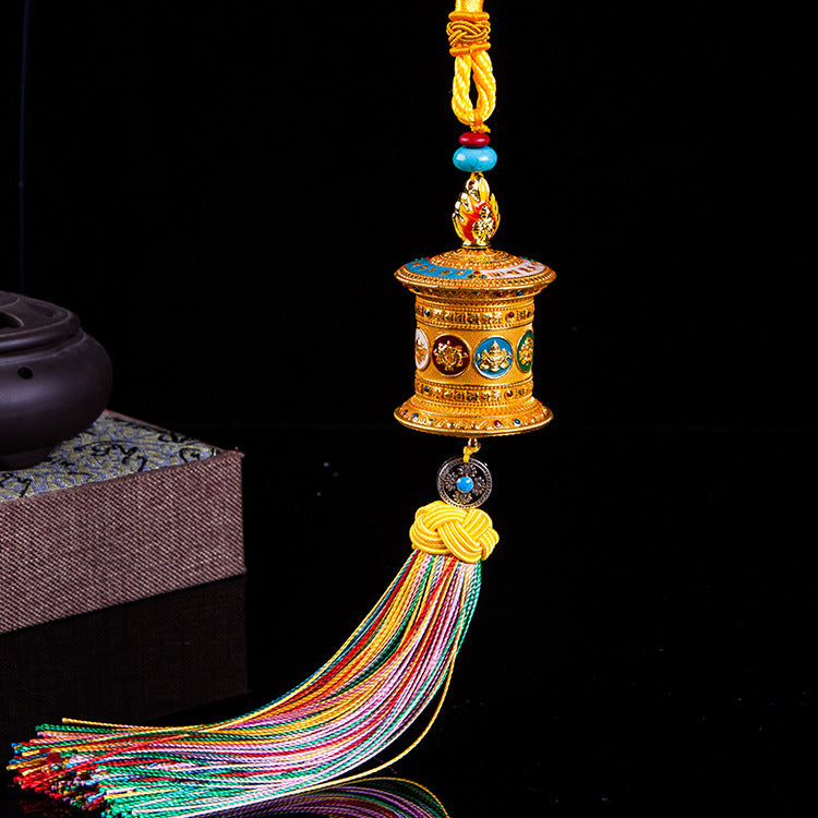 Rainbow Tibetan Prayer Wheel Charm