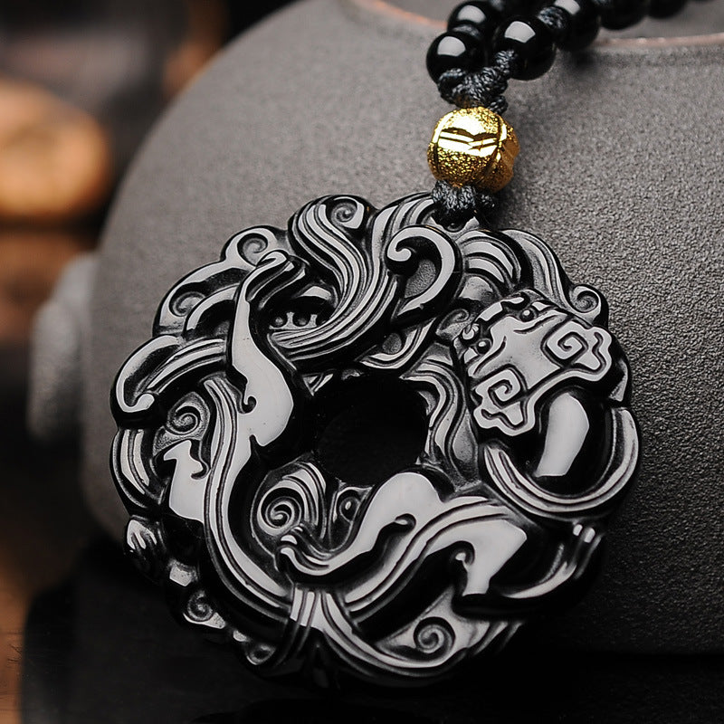 Obsidian Protection Pendant Necklace