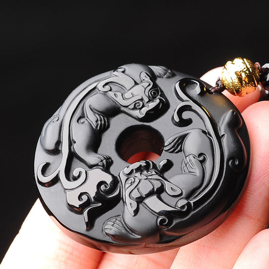 Obsidian Protection Pendant Necklace