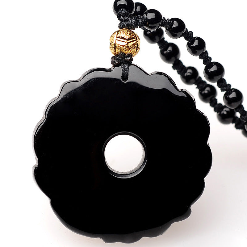 Obsidian Protection Pendant Necklace