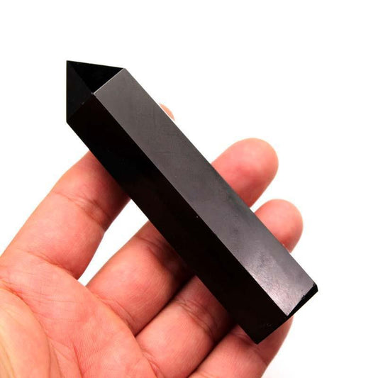 Black Obsidian Protection Healing Crystal Prism