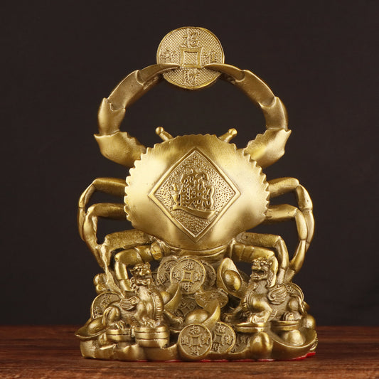 Lucky Crab with Coins Statue