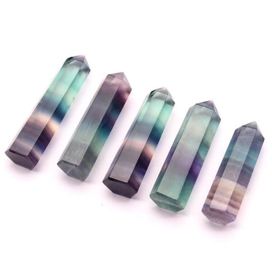 Rainbow Fluorite Prism Point Crystal