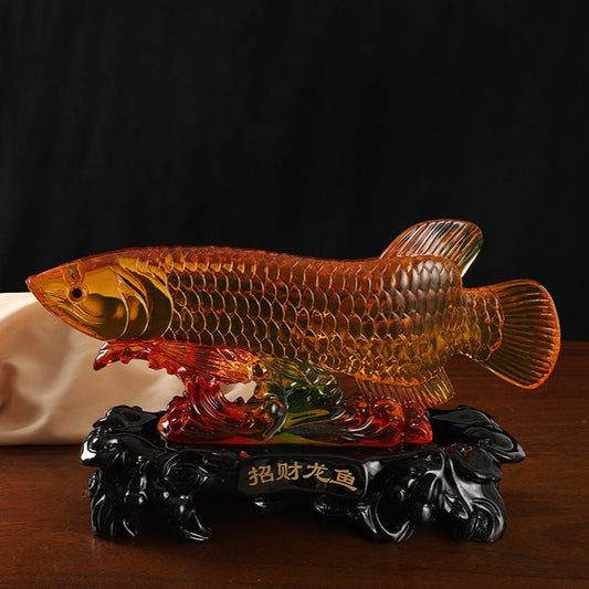 Lucky Gold Fish / Carp Ornament with Chinese Characters