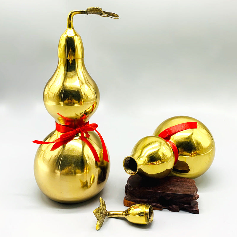 Blessed and Consecrated Feng Shui Brass Hulu Calabash for Protection & Prosperity