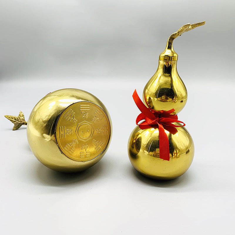 Blessed and Consecrated Feng Shui Brass Hulu Calabash for Protection & Prosperity