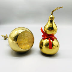 Blessed and Consecrated Feng Shui Brass Hulu Calabash for Protection & Prosperity